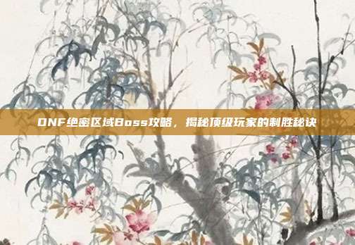 DNF绝密区域Boss攻略,揭秘顶级玩家的制胜秘诀