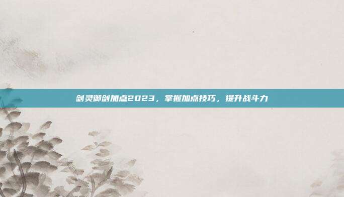 剑灵御剑加点2023,掌握加点技巧,提升战斗力