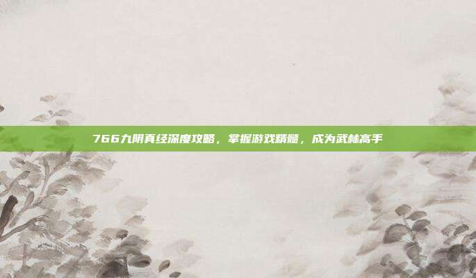 766九阴真经深度攻略,掌握游戏精髓,成为武林高手