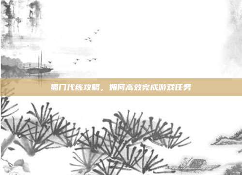 蜀门代练攻略,如何高效完成游戏任务