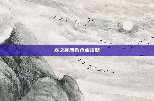龙之谷团购仓库攻略