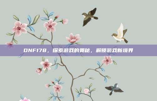 DNF178,探索游戏的奥秘,解锁游戏新境界