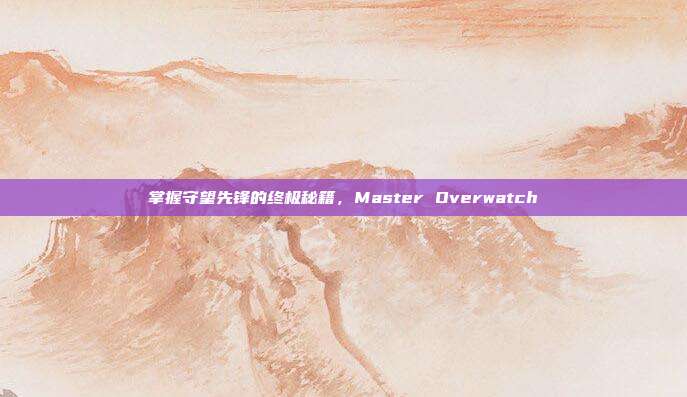 掌握守望先锋的终极秘籍,Master Overwatch