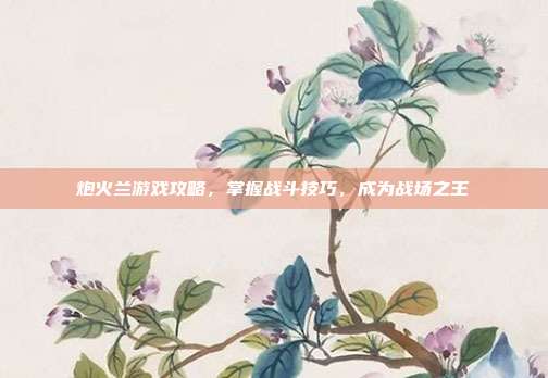 炮火兰游戏攻略,掌握战斗技巧,成为战场之王