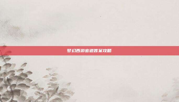 梦幻西游密道答案攻略