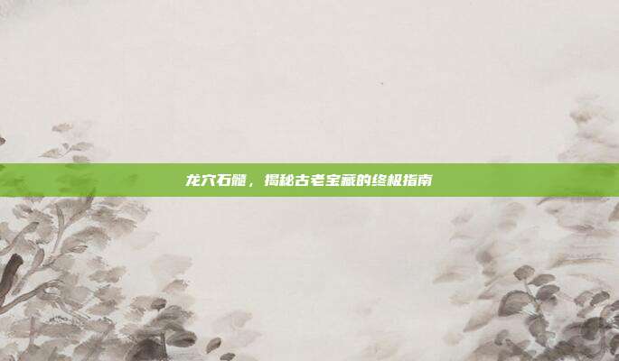 龙穴石髓,揭秘古老宝藏的终极指南