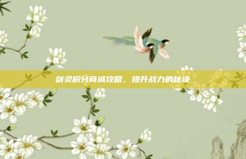 剑灵积分商城攻略,提升战力的秘诀