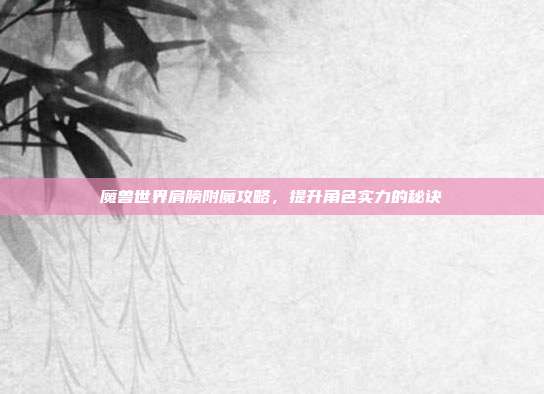 魔兽世界肩膀附魔攻略,提升角色实力的秘诀