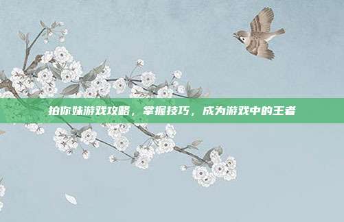 拍你妹游戏攻略,掌握技巧,成为游戏中的王者
