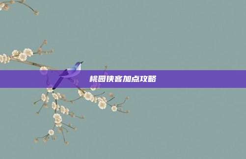 桃园侠客加点攻略
