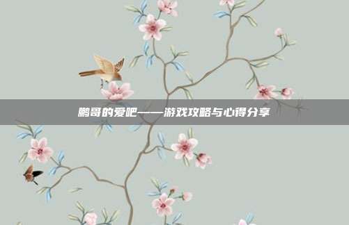 鹏哥的爱吧——游戏攻略与心得分享