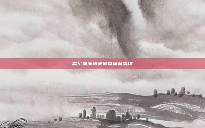 雷军回应小米食堂爆品思维