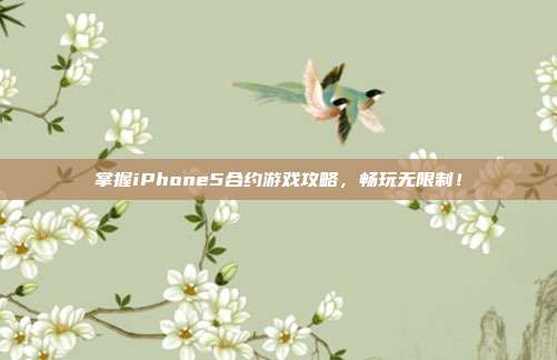 掌握iPhone5合约游戏攻略,畅玩无限制!