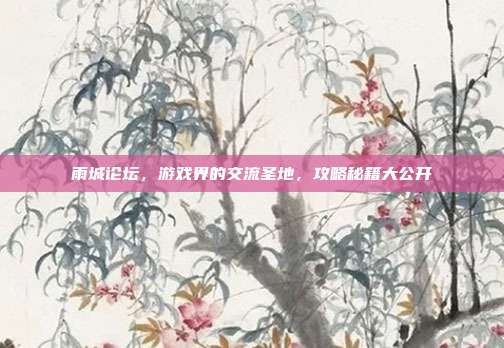 雨城论坛,游戏界的交流圣地,攻略秘籍大公开