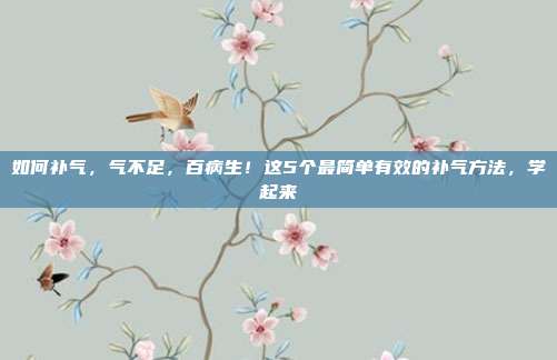 如何补气，气不足，百病生！这5个最简单有效的补气方法，学起来