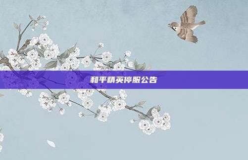 和平精英停服公告