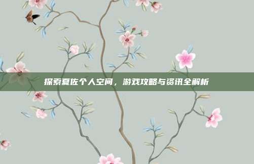 探索夏佐个人空间,游戏攻略与资讯全解析