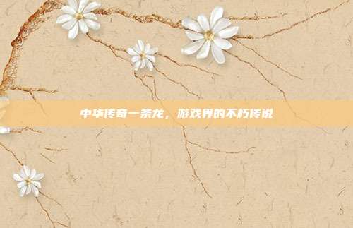 中华传奇一条龙,游戏界的不朽传说