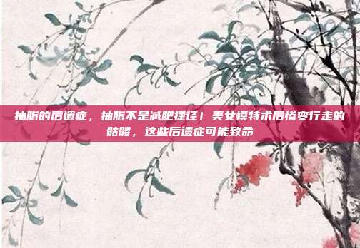 抽脂的后遗症，抽脂不是减肥捷径！美女模特术后惨变行走的骷髅，这些后遗症可能致命