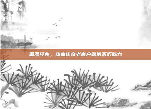 重温经典,热血传奇老客户端的不朽魅力
