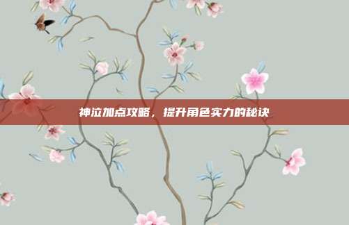 神泣加点攻略,提升角色实力的秘诀