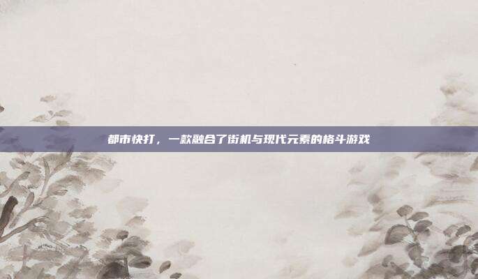 都市快打,一款融合了街机与现代元素的格斗游戏