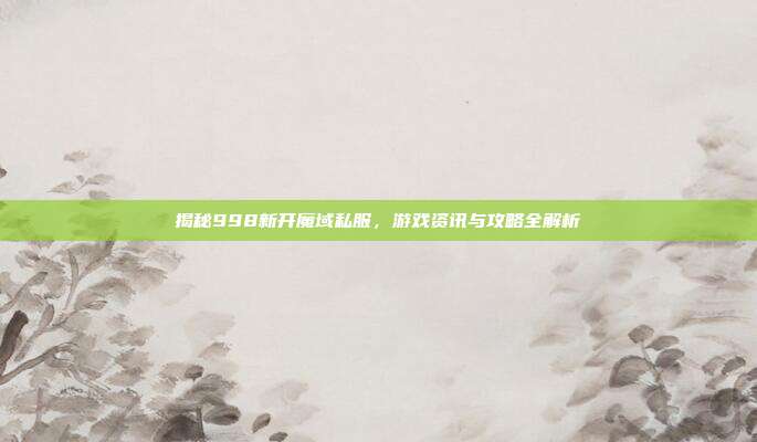 揭秘998新开魔域私服,游戏资讯与攻略全解析
