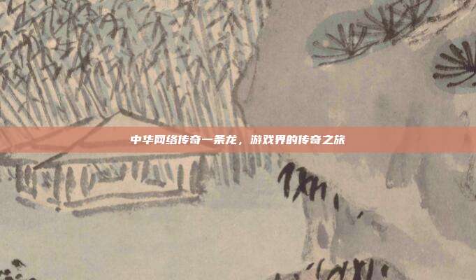 中华网络传奇一条龙,游戏界的传奇之旅