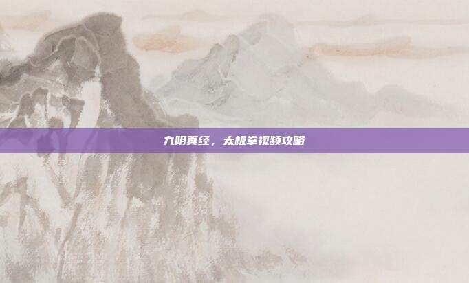 九阴真经,太极拳视频攻略