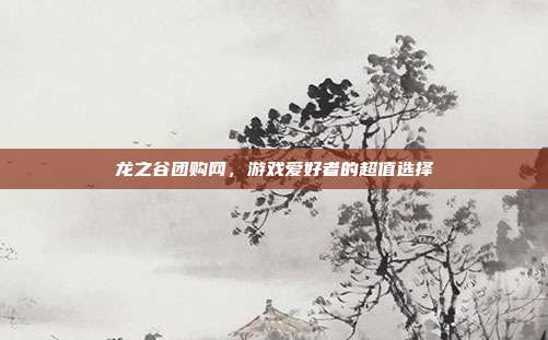 龙之谷团购网，游戏爱好者的超值选择