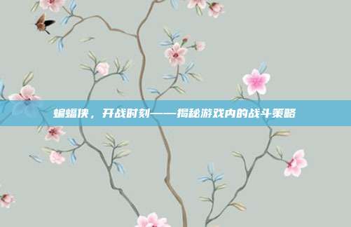蝙蝠侠,开战时刻——揭秘游戏内的战斗策略