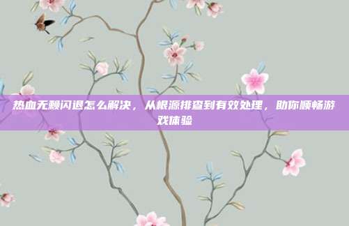 热血无赖闪退怎么解决,从根源排查到有效处理,助你顺畅游戏体验
