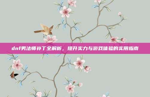 dnf男法师补丁全解析,提升实力与游戏体验的实用指南