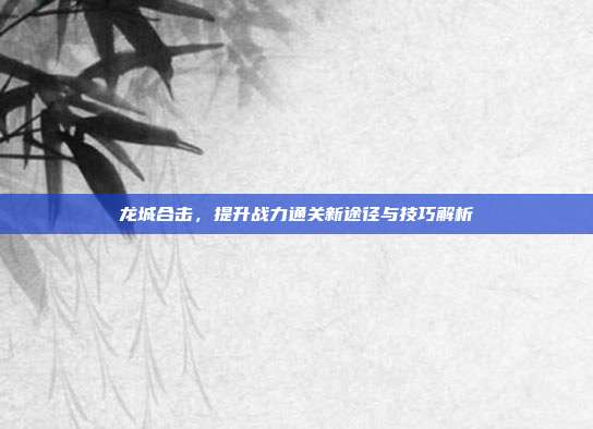 龙城合击，提升战力通关新途径与技巧解析