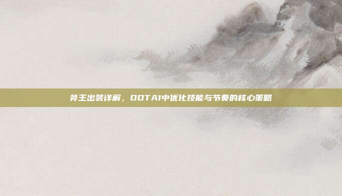 斧王出装详解，DOTA1中优化技能与节奏的核心策略