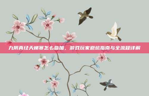 九阴真经天梯赛怎么参加,游戏玩家避坑指南与全流程详解