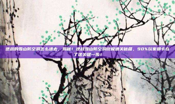 逆战的雪山防空洞怎么进去，揭秘！逆战雪山防空洞终极通关秘籍，90%玩家都卡在了这关键一步！