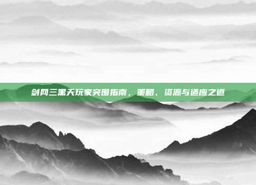 剑网三黑天玩家突围指南,策略、资源与适应之道
