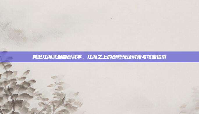 笑傲江湖武当自创武学,江湖之上的创新玩法解析与攻略指南