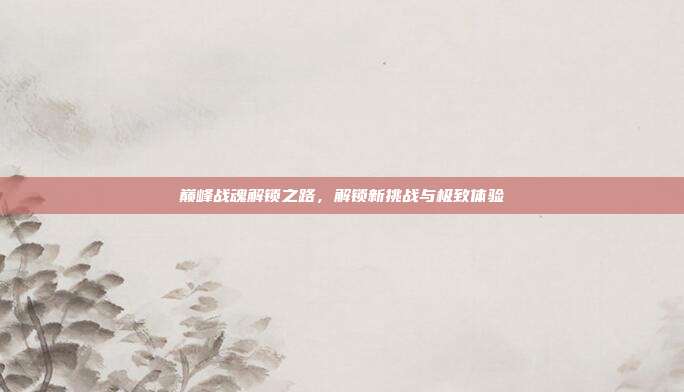 巅峰战魂解锁之路,解锁新挑战与极致体验
