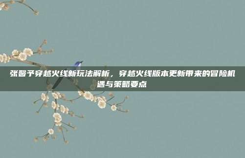 张馨予穿越火线新玩法解析,穿越火线版本更新带来的冒险机遇与策略要点