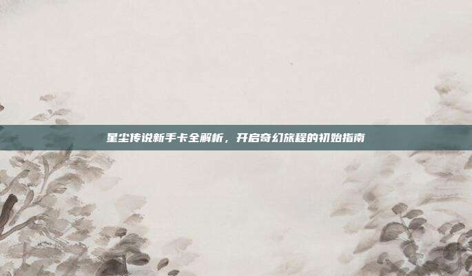 星尘传说新手卡全解析，开启奇幻旅程的初始指南