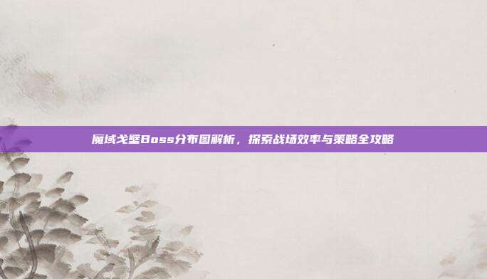 魔域戈壁Boss分布图解析,探索战场效率与策略全攻略
