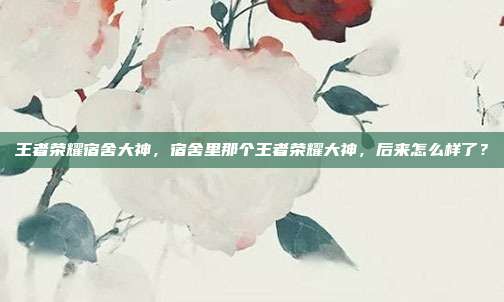王者荣耀宿舍大神，宿舍里那个王者荣耀大神，后来怎么样了？