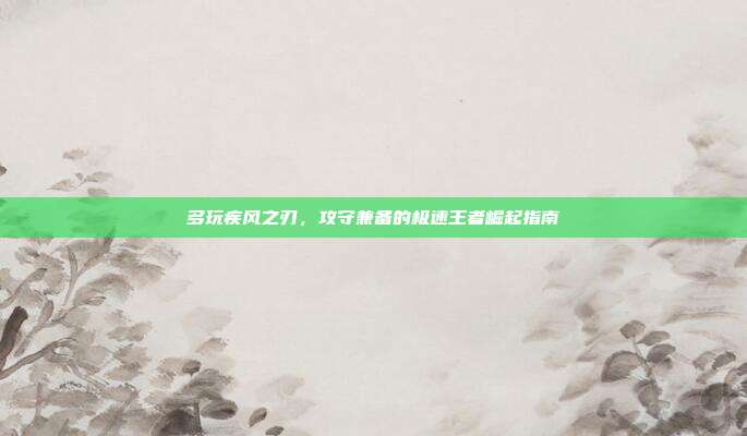 多玩疾风之刃,攻守兼备的极速王者崛起指南