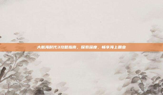 大航海时代3攻略指南,探索深度,畅享海上霸业