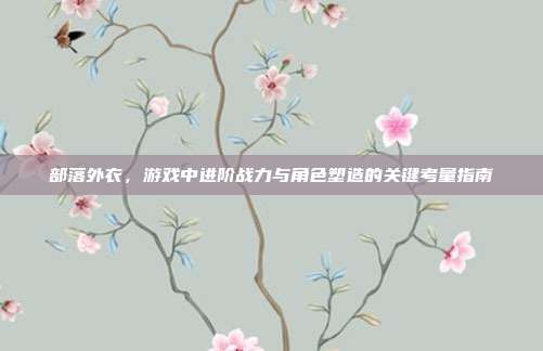 部落外衣,游戏中进阶战力与角色塑造的关键考量指南