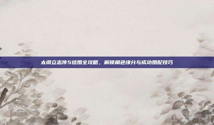 太阁立志传5结婚全攻略,解锁角色缘分与成功婚配技巧