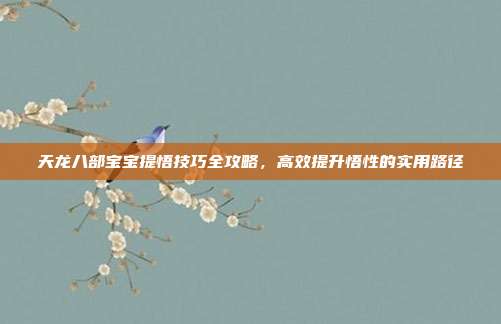 天龙八部宝宝提悟技巧全攻略，高效提升悟性的实用路径