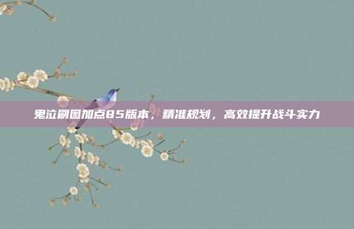 鬼泣刷图加点85版本,精准规划,高效提升战斗实力